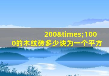 200×1000的木纹砖多少块为一个平方