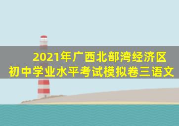 2021年广西北部湾经济区初中学业水平考试模拟卷三语文