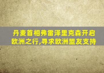 丹麦首相弗雷泽里克森开启欧洲之行,寻求欧洲盟友支持