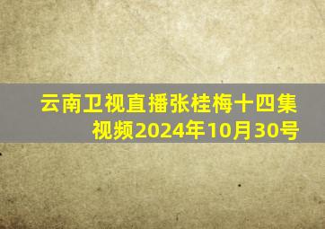 云南卫视直播张桂梅十四集视频2024年10月30号