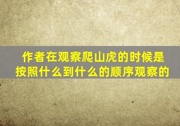 作者在观察爬山虎的时候是按照什么到什么的顺序观察的