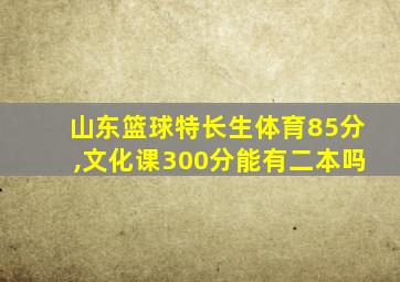 山东篮球特长生体育85分,文化课300分能有二本吗