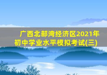 广西北部湾经济区2021年初中学业水平模拟考试(三)