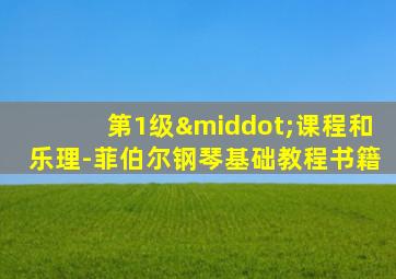 第1级·课程和乐理-菲伯尔钢琴基础教程书籍
