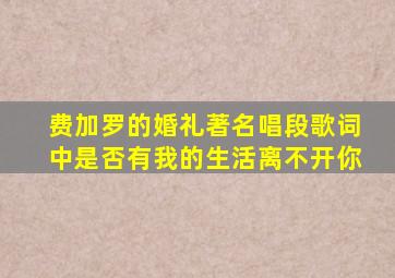 费加罗的婚礼著名唱段歌词中是否有我的生活离不开你